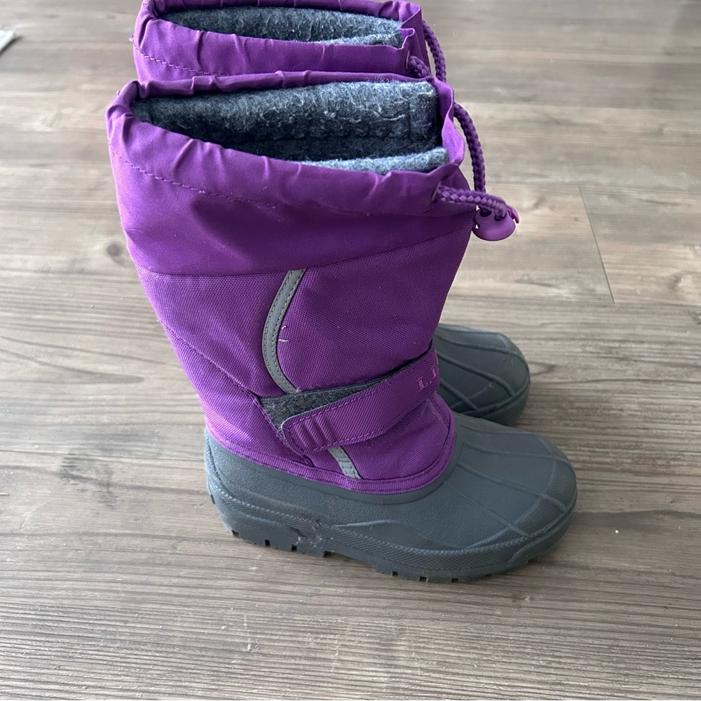 L.L.Bean Kids' girls Northwoods Boots in Bold Lilac waterproof Size 12